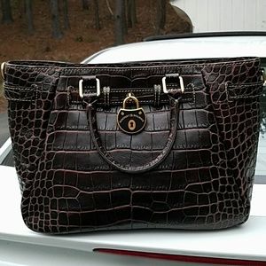 NWT Dooney & Bourke Brown Croc Tote